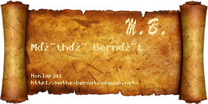 Máthé Bernát névjegykártya
