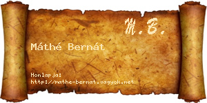 Máthé Bernát névjegykártya